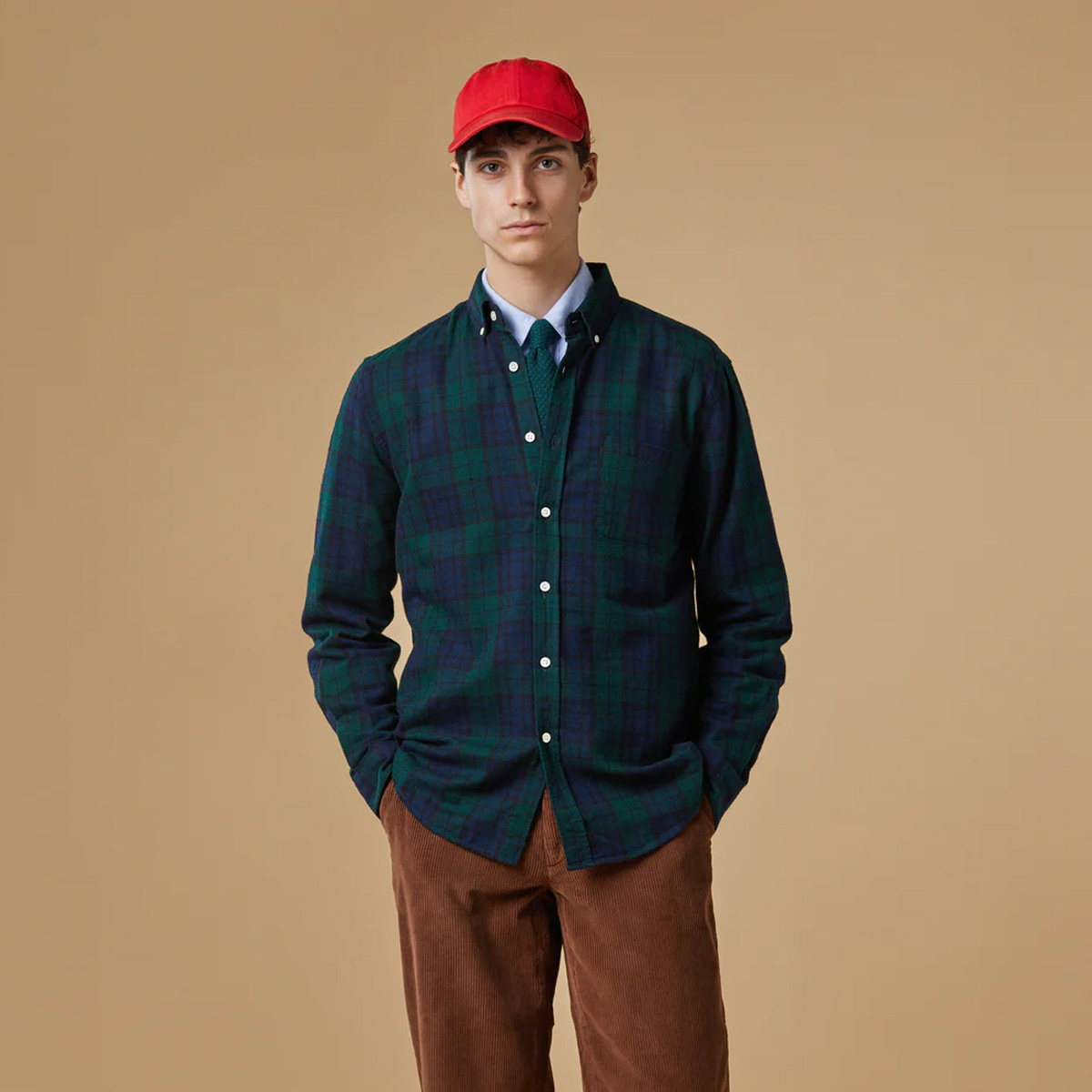 Portuguese Flannel Bonfim Button-Down Collar Checked Cotton-Flannel Shirt, manufactured by master craftsmen in the old towns of northern Portugal