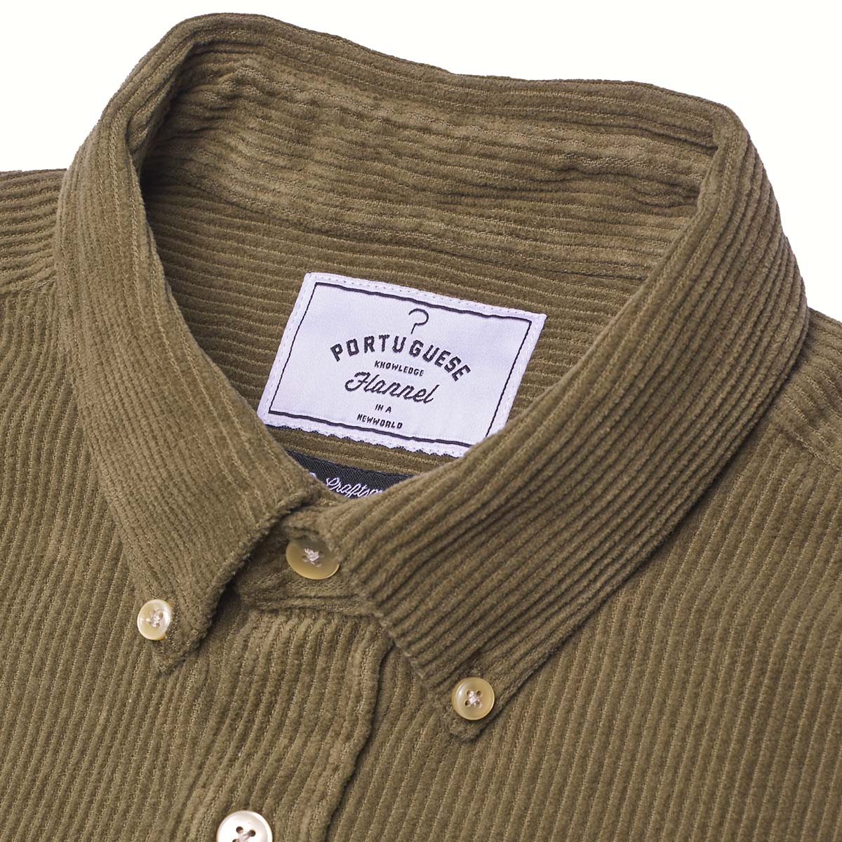 Portuguese Flannel Lobo Shirt Olive, made with the finest exclusive fabrics