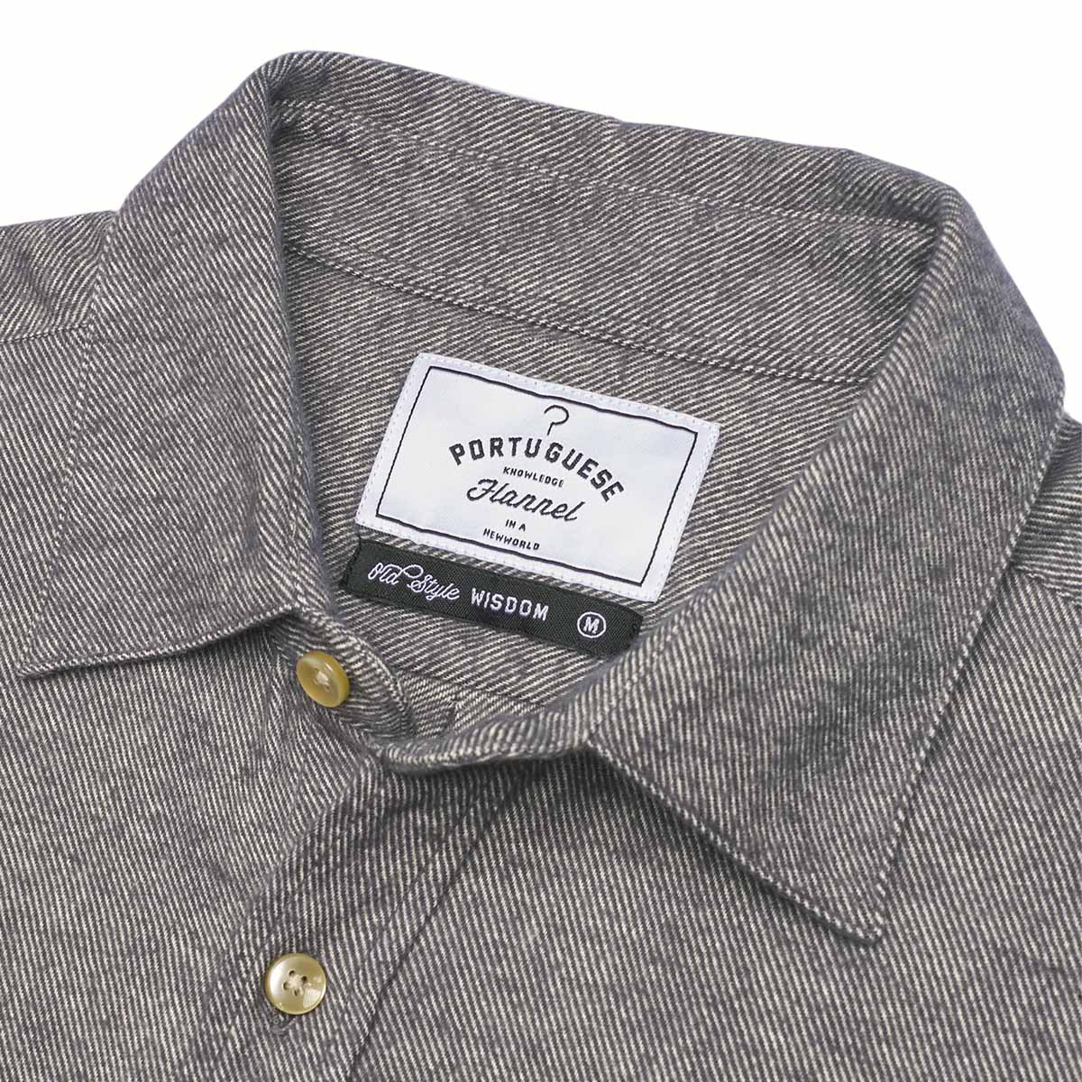 Portuguese Flannel Teca Cotton-Flannel Shirt Light Grey, made with the finest exclusive fabrics