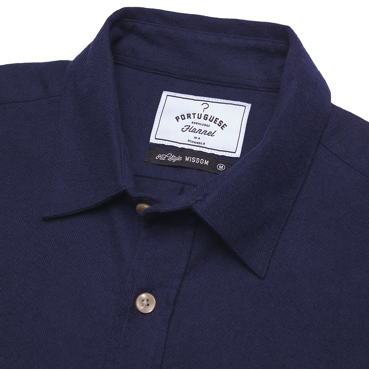 Portuguese Flannel Teca Cotton-Flannel Shirt Navy, made with the finest exclusive fabrics