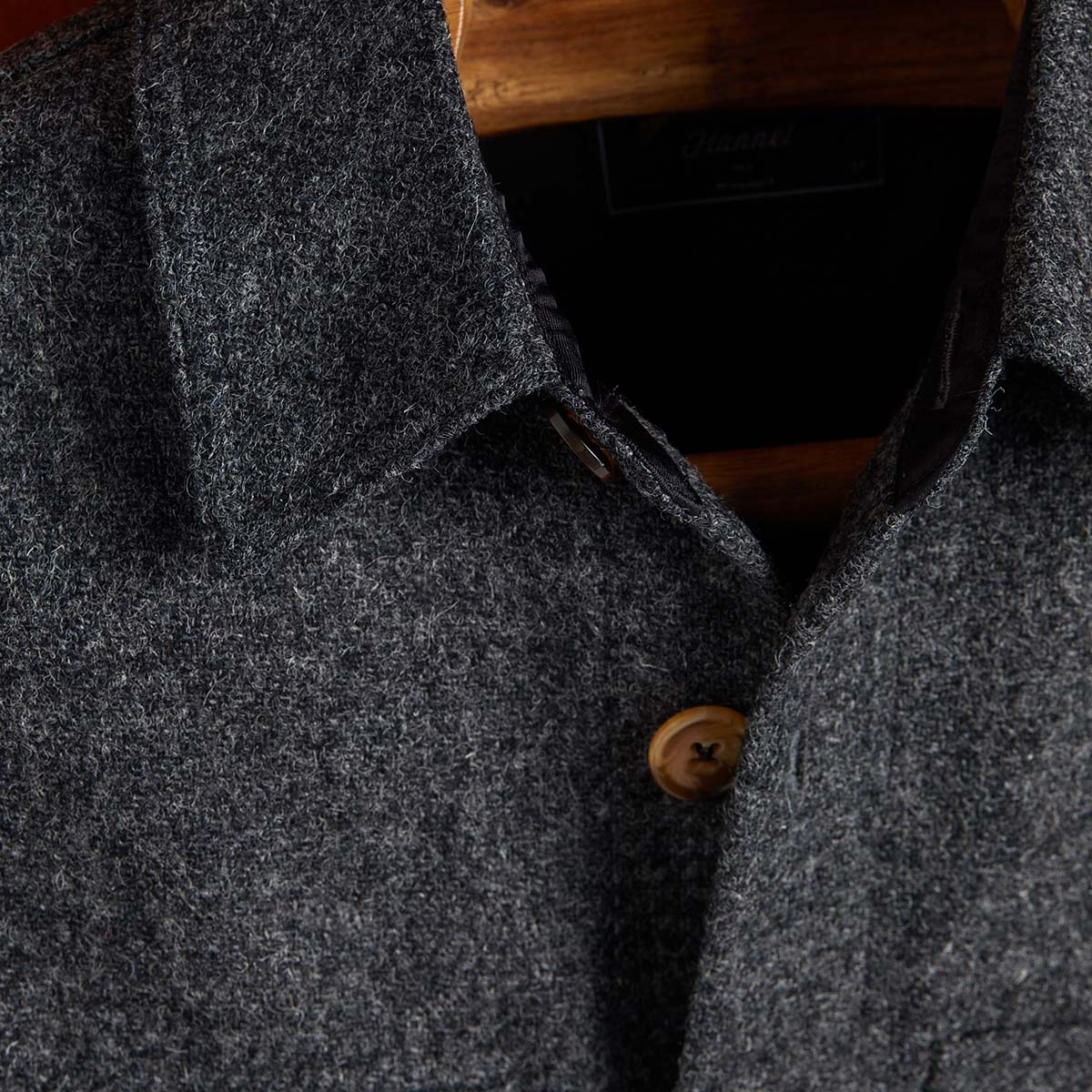 Portuguese Flannel Wool Field Overshirt Grey, made with the finest exclusive fabrics