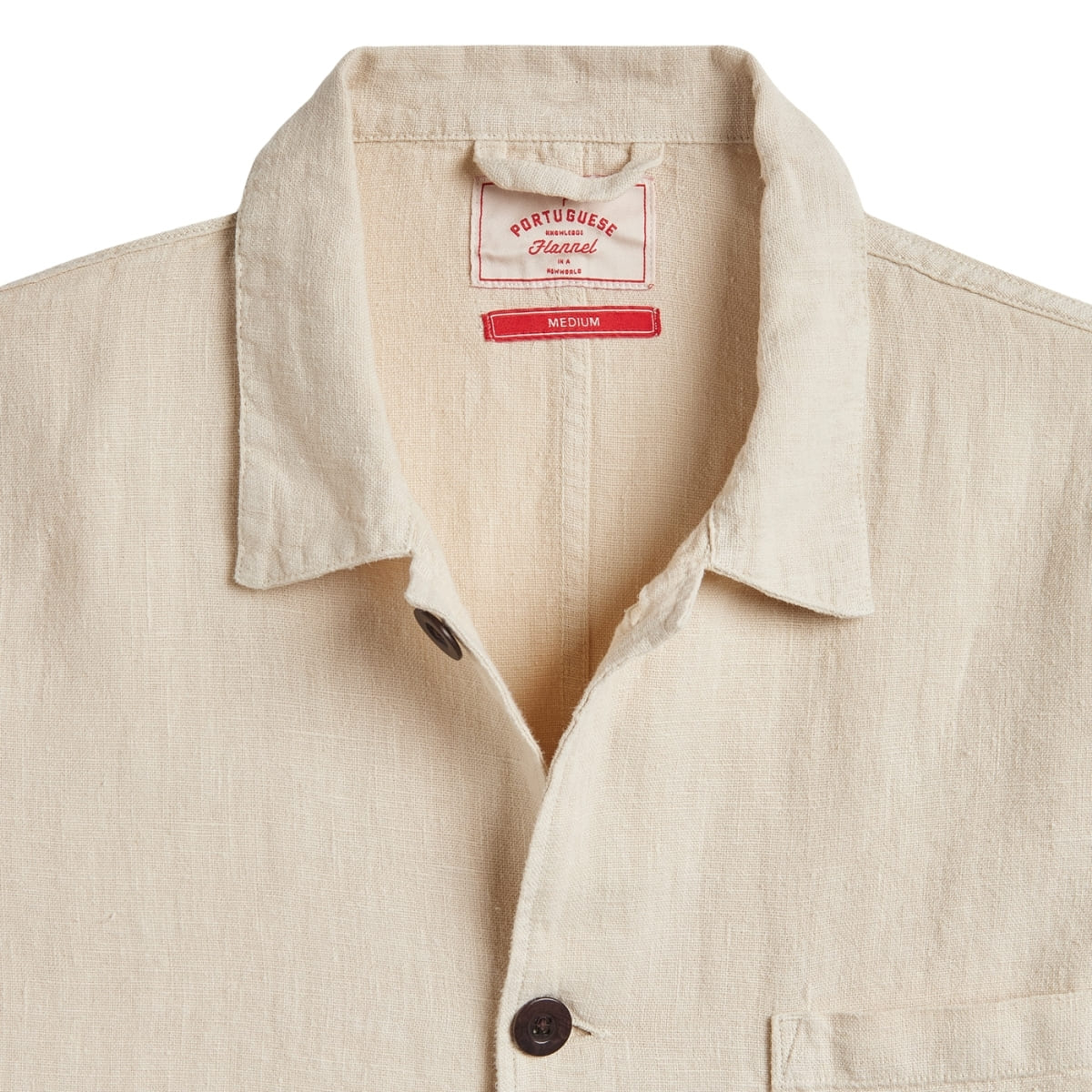 Portuguese Flannel Labura Linen Jacket Ecru, made from soft cotton and cut for a comfortable fit