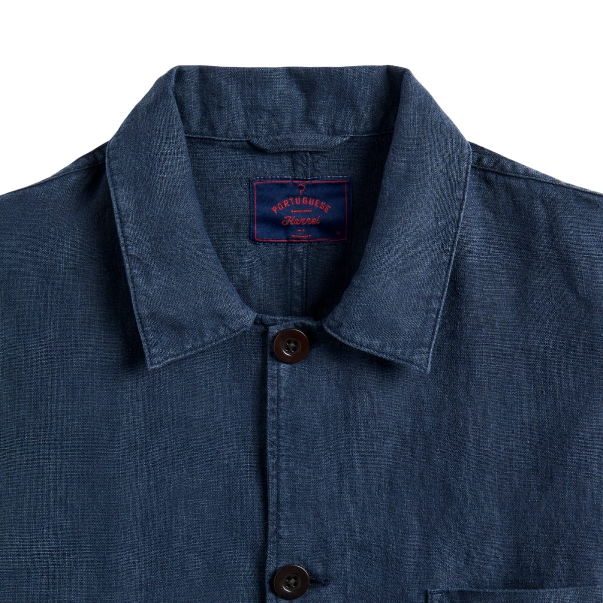 Portuguese Flannel Labura Linen Jacket Navy, made from soft cotton and cut for a comfortable fit