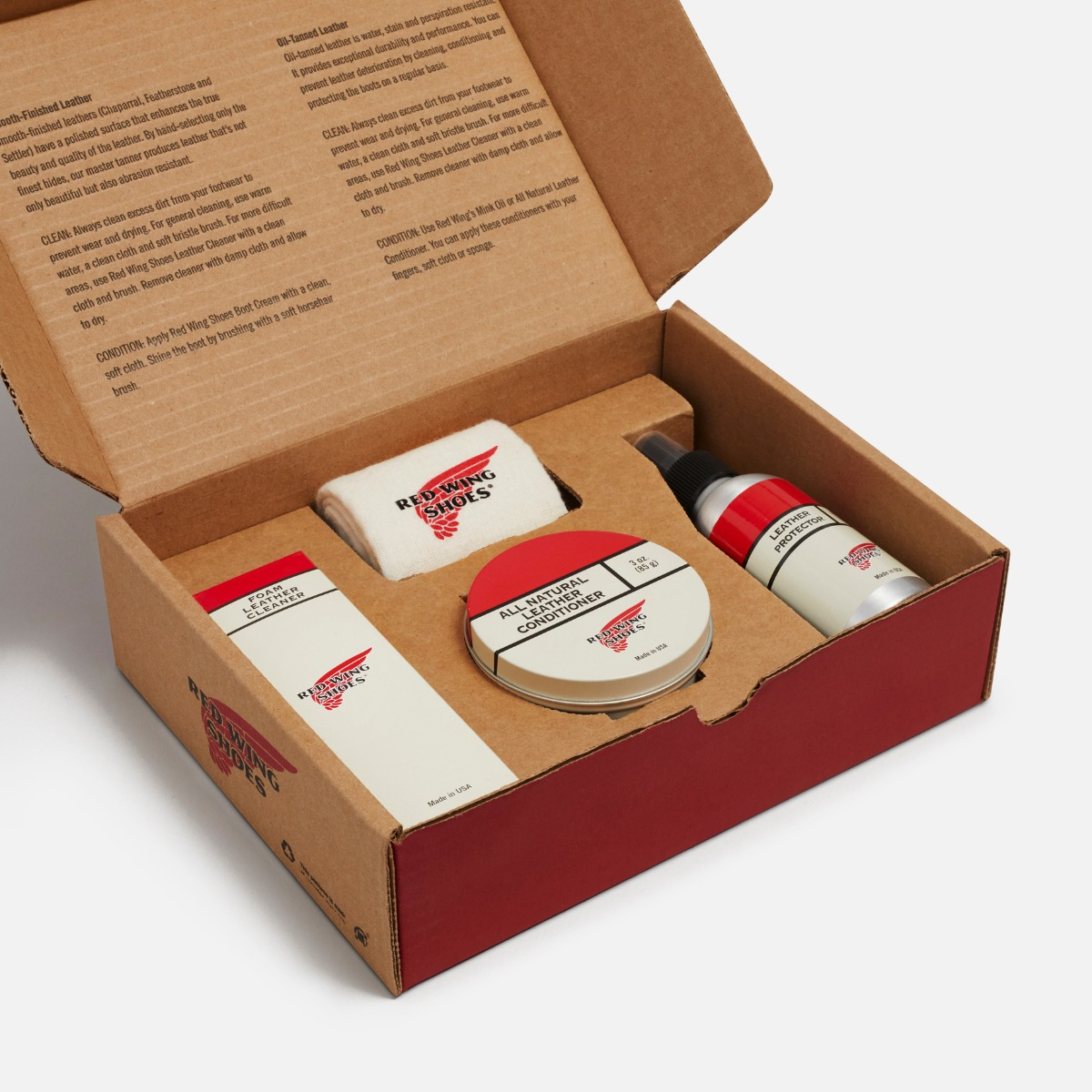 Red Wing 98030 Oil-Tanned Care Kit – Clean & Protect Your Leather Boots | Beaubags