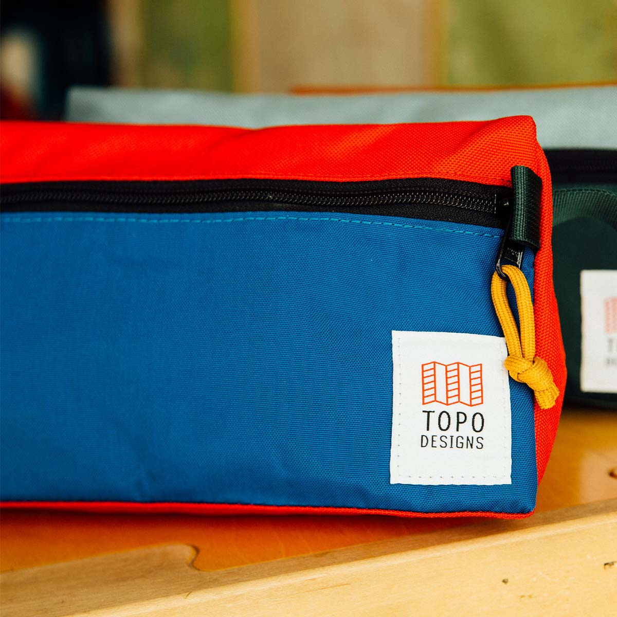 Topo Designs Dopp Kit Blue/Red, water-resistant, travel light, accessory bag