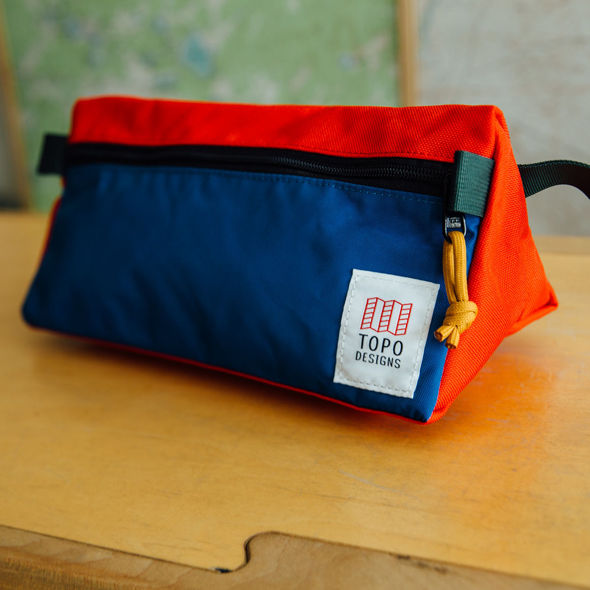 Topo Designs Dopp Kit Blue/Red, water-resistant, travel light, accessory bag