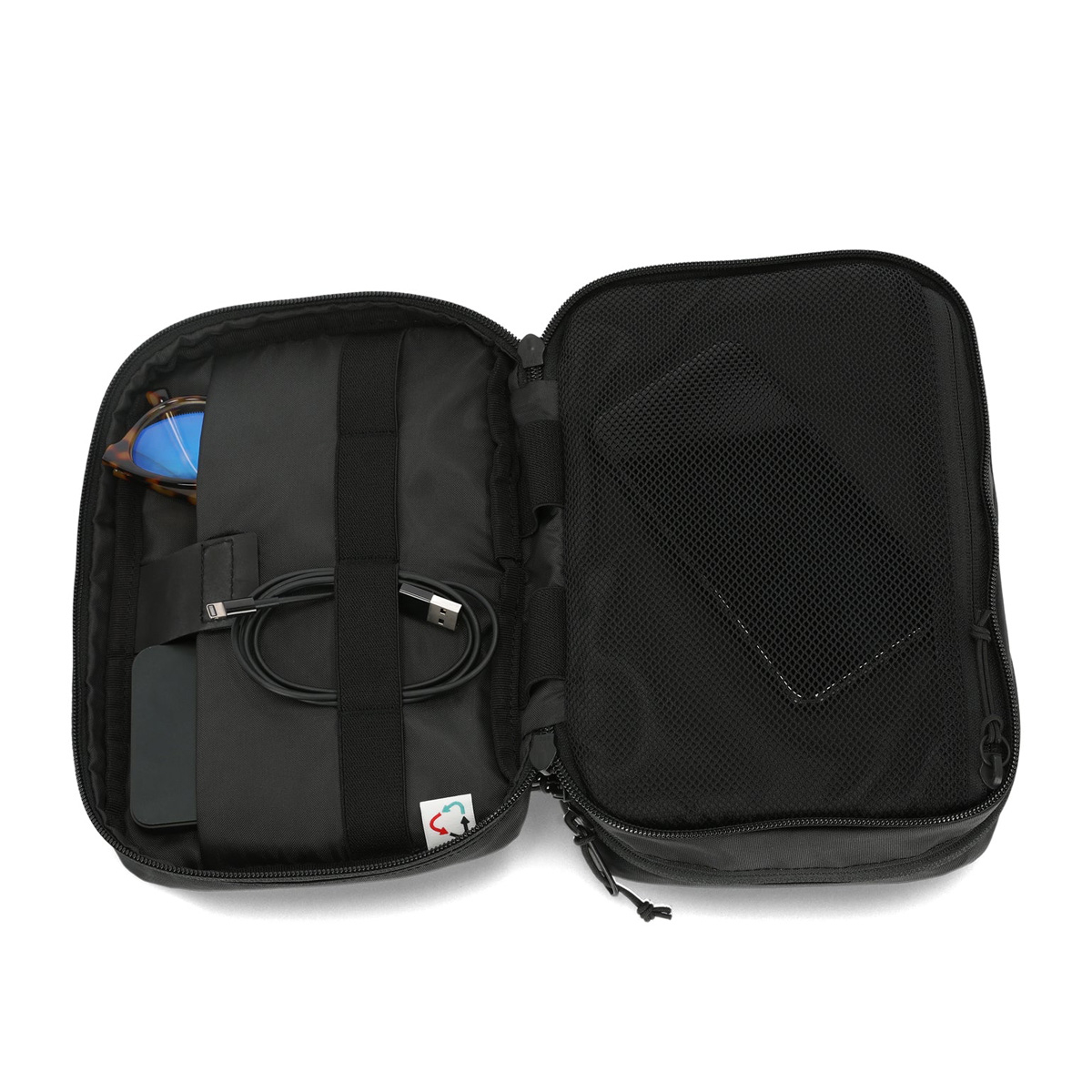 Topo Designs Tech Case, with a internal mesh pocket and an internal padded tablet sleeve with elastic daisy chain webbing