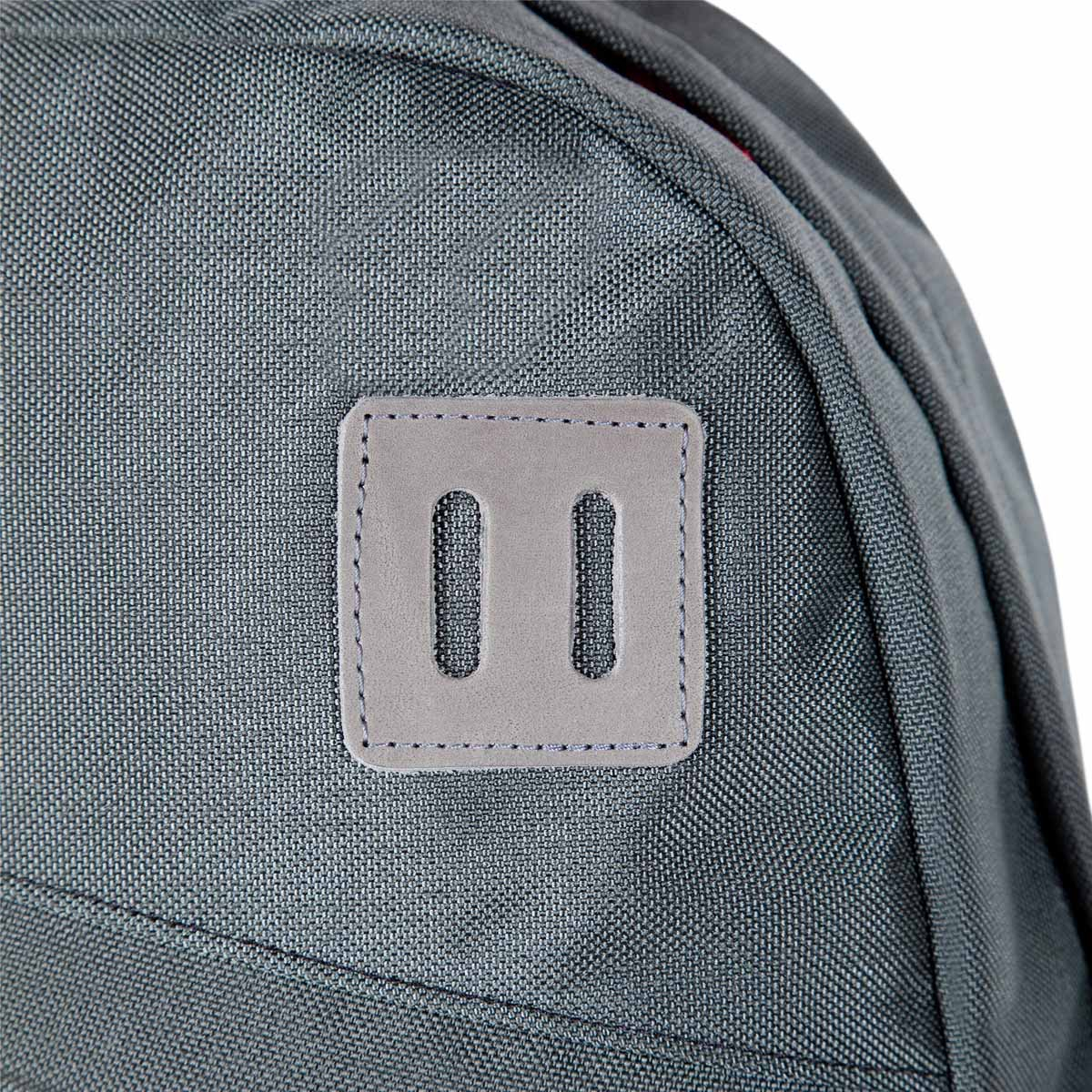 Topo Designs Daypack Charcoal/Charcoal Leather, classic backpack in 1000d Cordura with 15" laptopsleeve