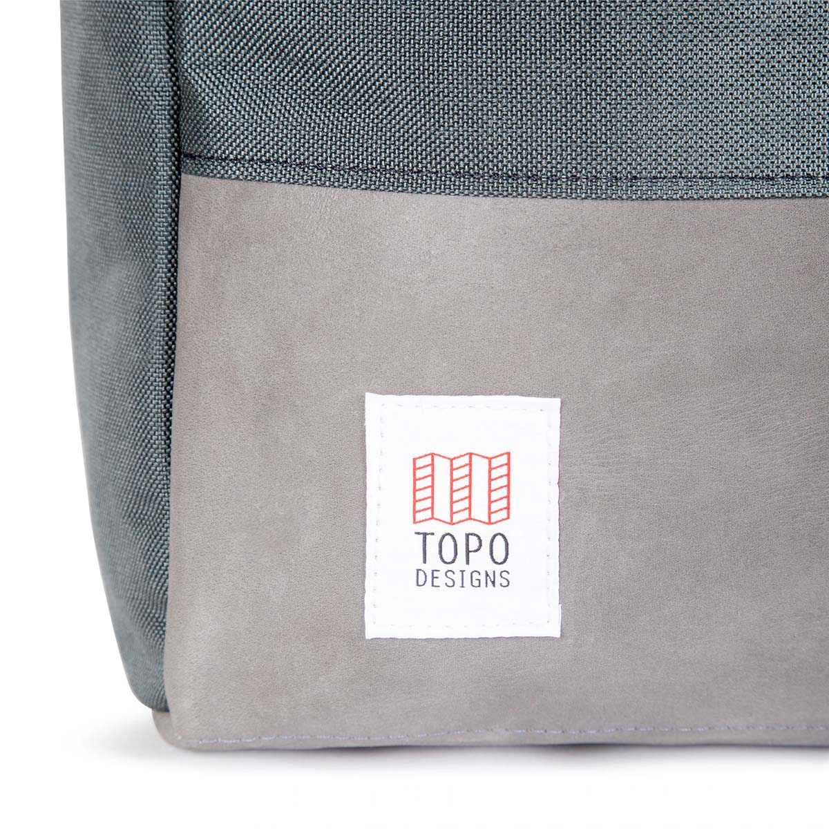 Topo Designs Daypack Charcoal/Charcoal Leather, classic backpack in 1000d Cordura with 15" laptopsleeve