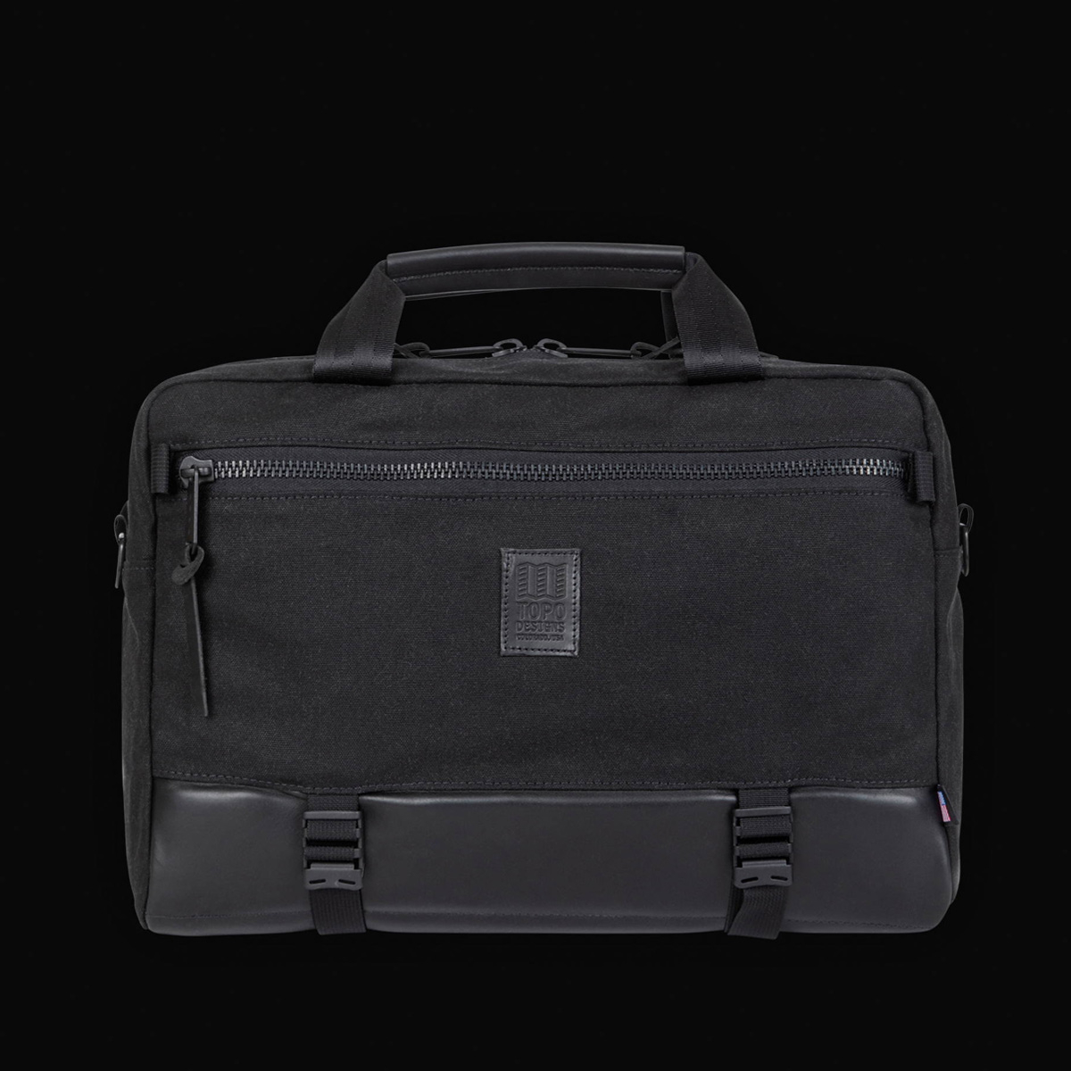 Topo Designs Commuter Briefcase Heritige Black Canvas/Black Leather, perfect for everyday carry