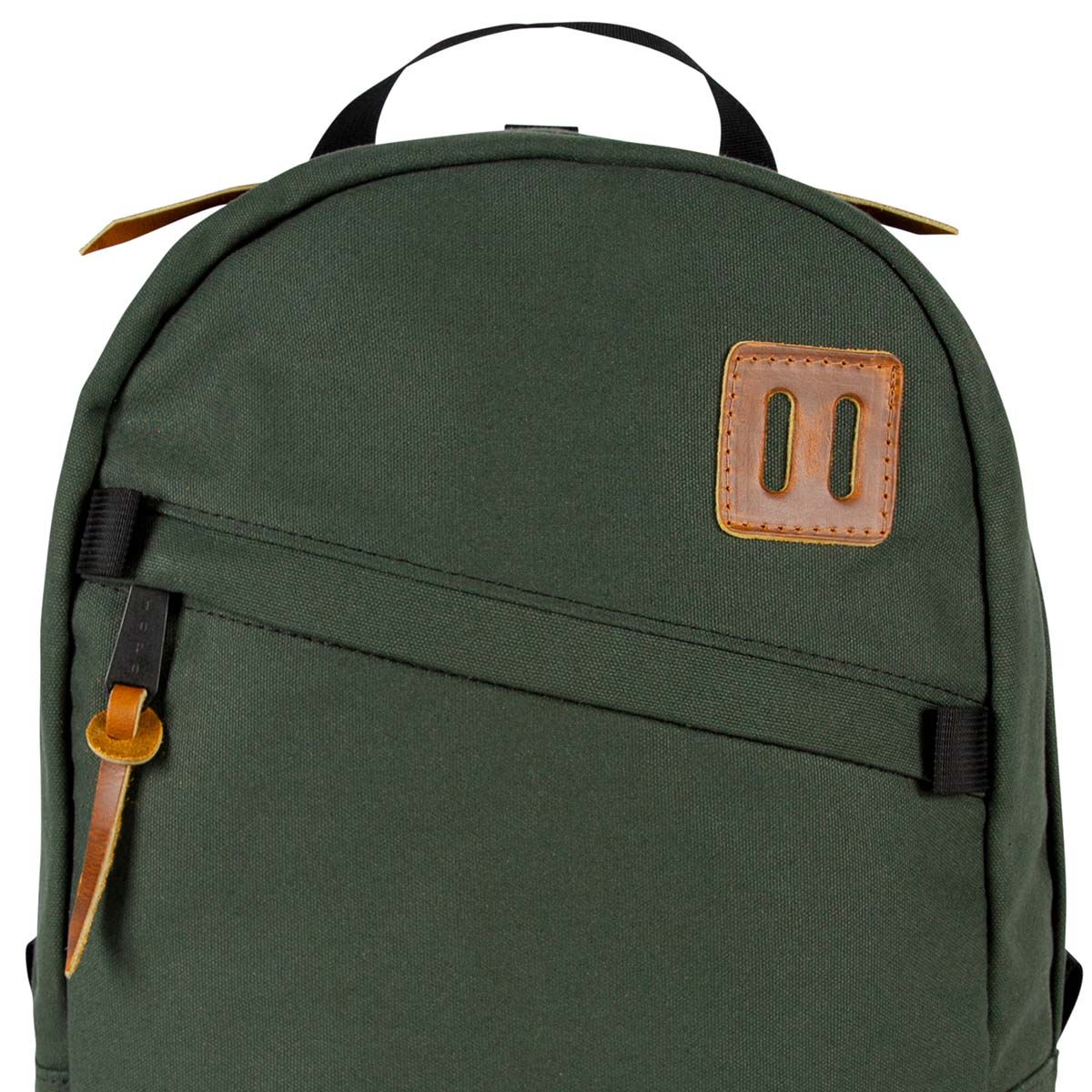 Topo Designs Daypack Heritage Olive Canvas/Brown Leather, stylish and functional pack, ideal travel companion, schoolmate or pack mule