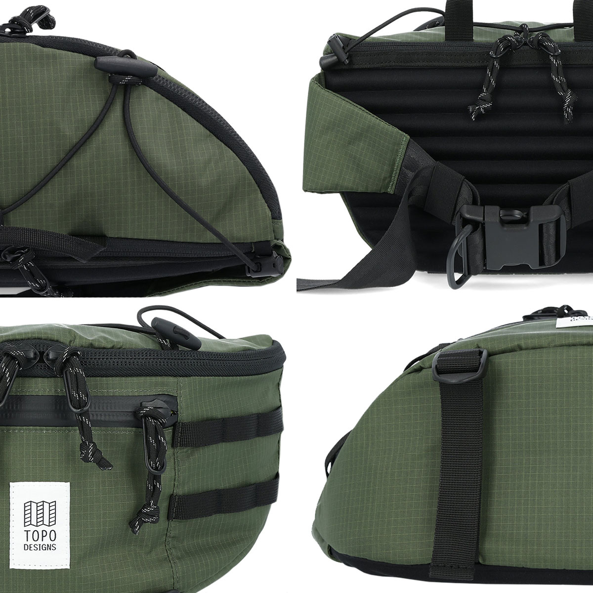 Topo Designs Mountain Sling Bag Olive, carrying options