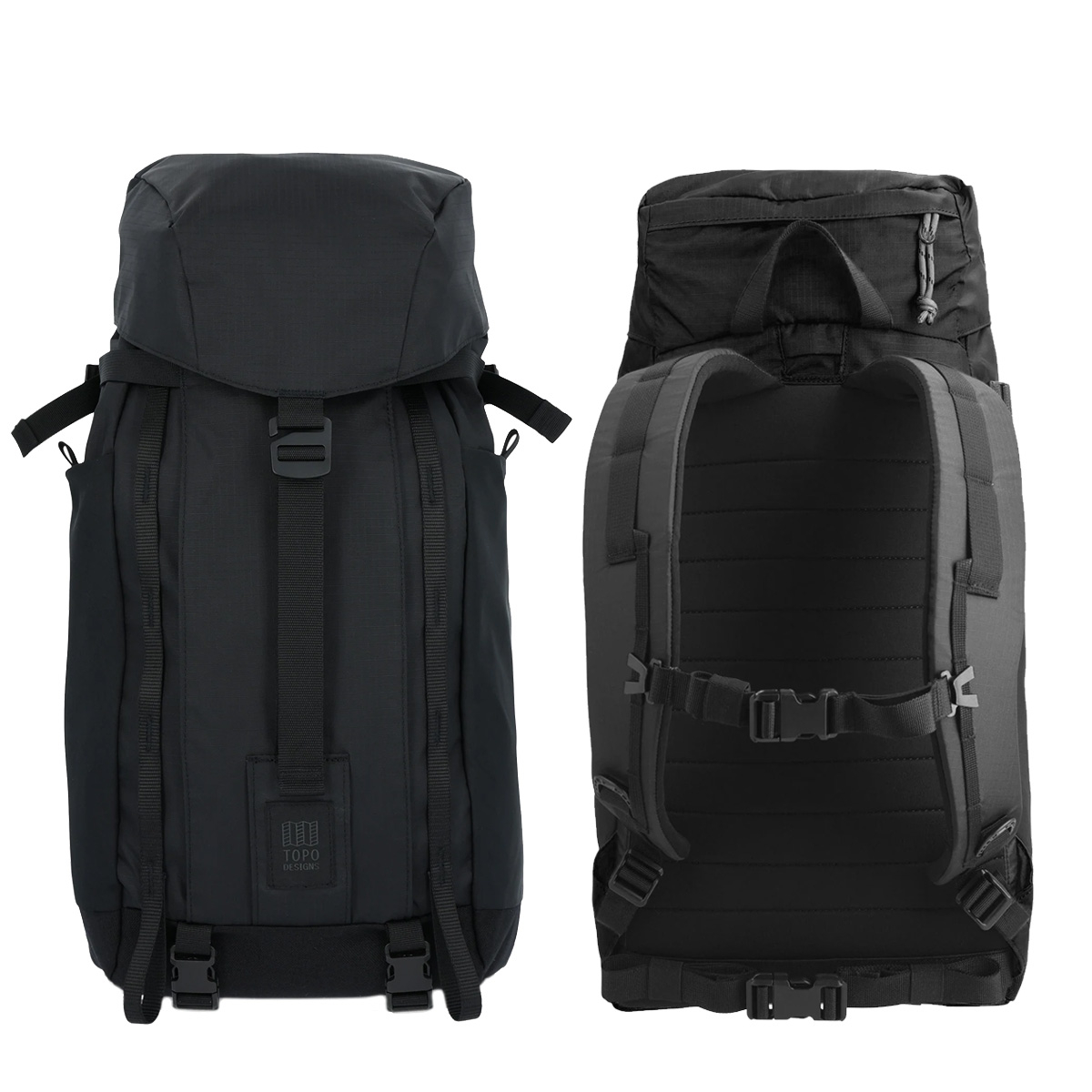 Topo Designs Mountain Pack 16L Black, front and back
