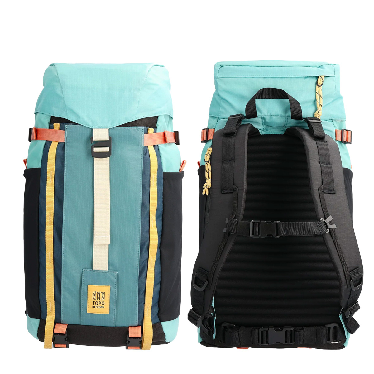 Topo Designs Mountain Pack 16L Geode Green/Sea Pine, front and back