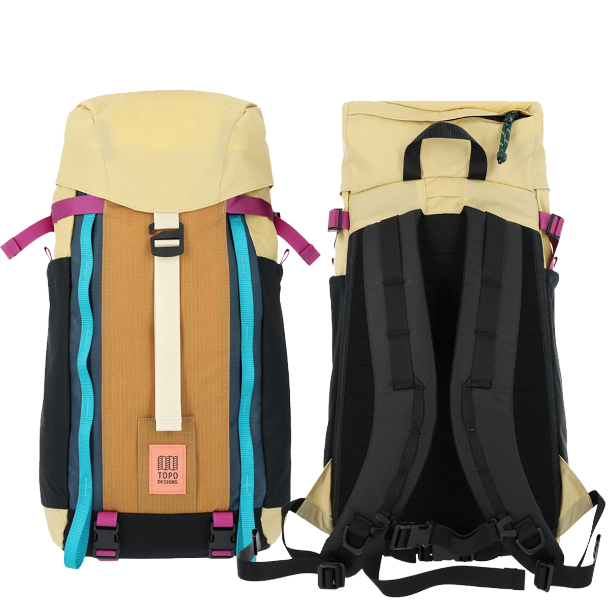 Topo Designs Mountain Pack 16L Hemp/Bone Brown, front and back