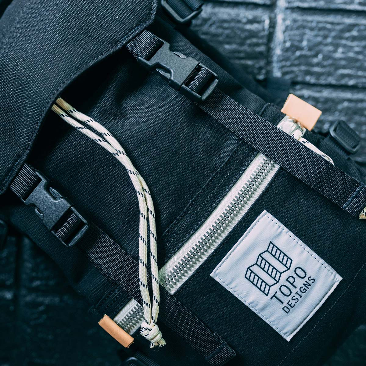 Topo Designs Rover Pack - Mini Canvas Black, statement-making bag that’s the perfect size for errands around town or on the trail