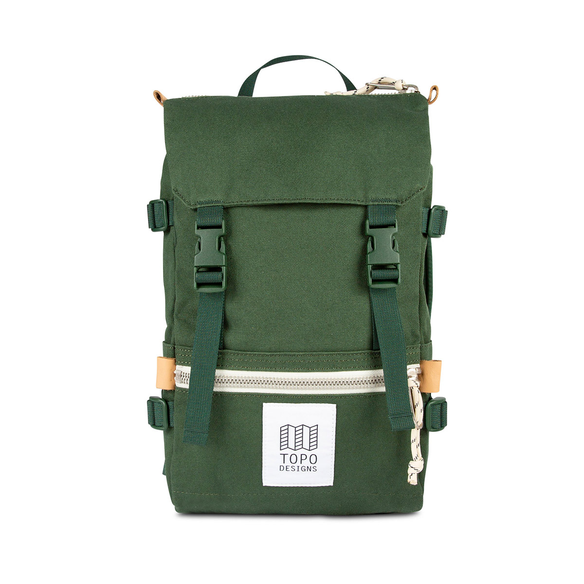 Topo Designs Rover Pack - Mini Canvas Forest, statement-making bag that’s the perfect size for errands around town or on the trail