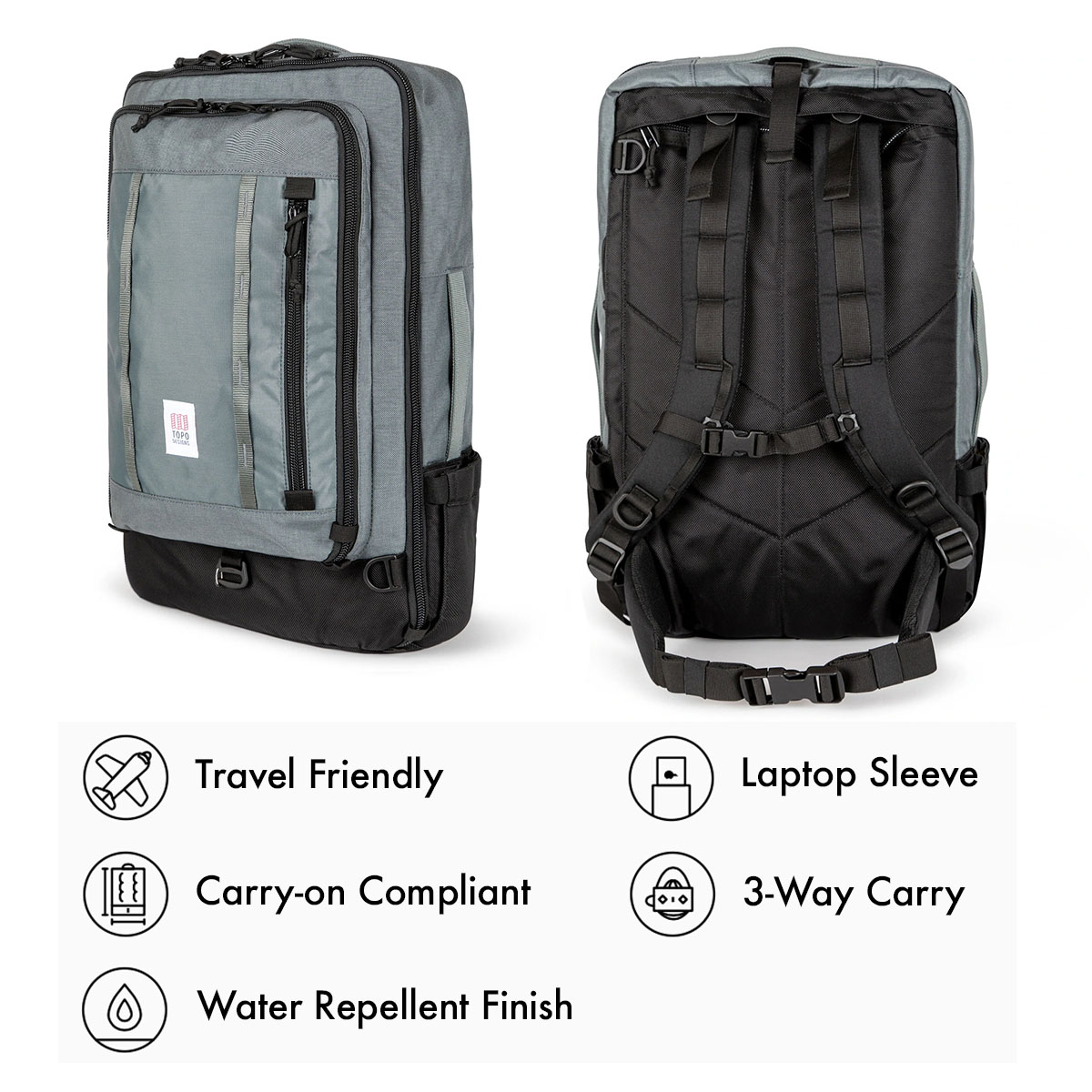 Topo Designs Global Travel Bag 40L Charcoal the-most-versatile-travel-bag