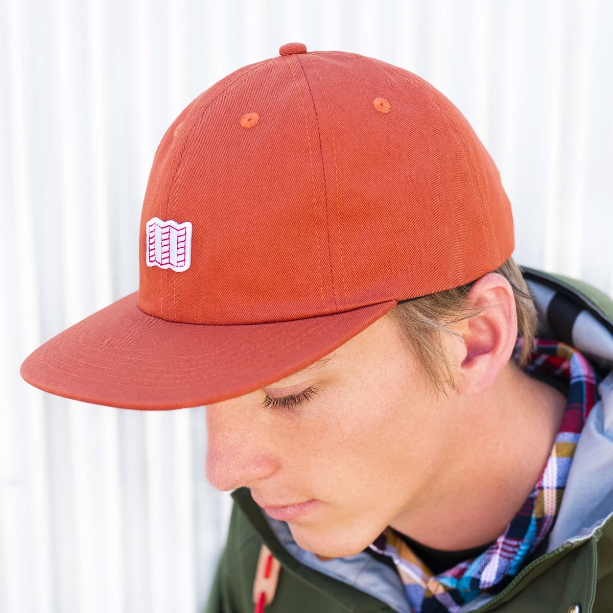 Topo Designs Mini Map Hat, 6-panel, medium rise cap with a Topo Designs map patch front