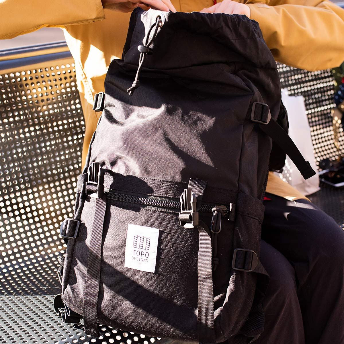 Topo Designs Rover Pack Drawstring Cinch Closure