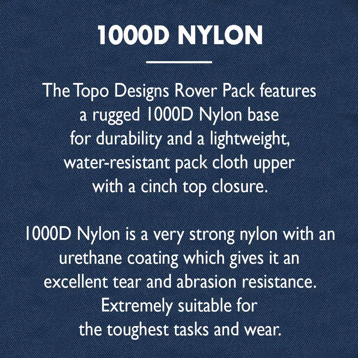 Topo Designs Rover Pack Classic 1000D Nylon