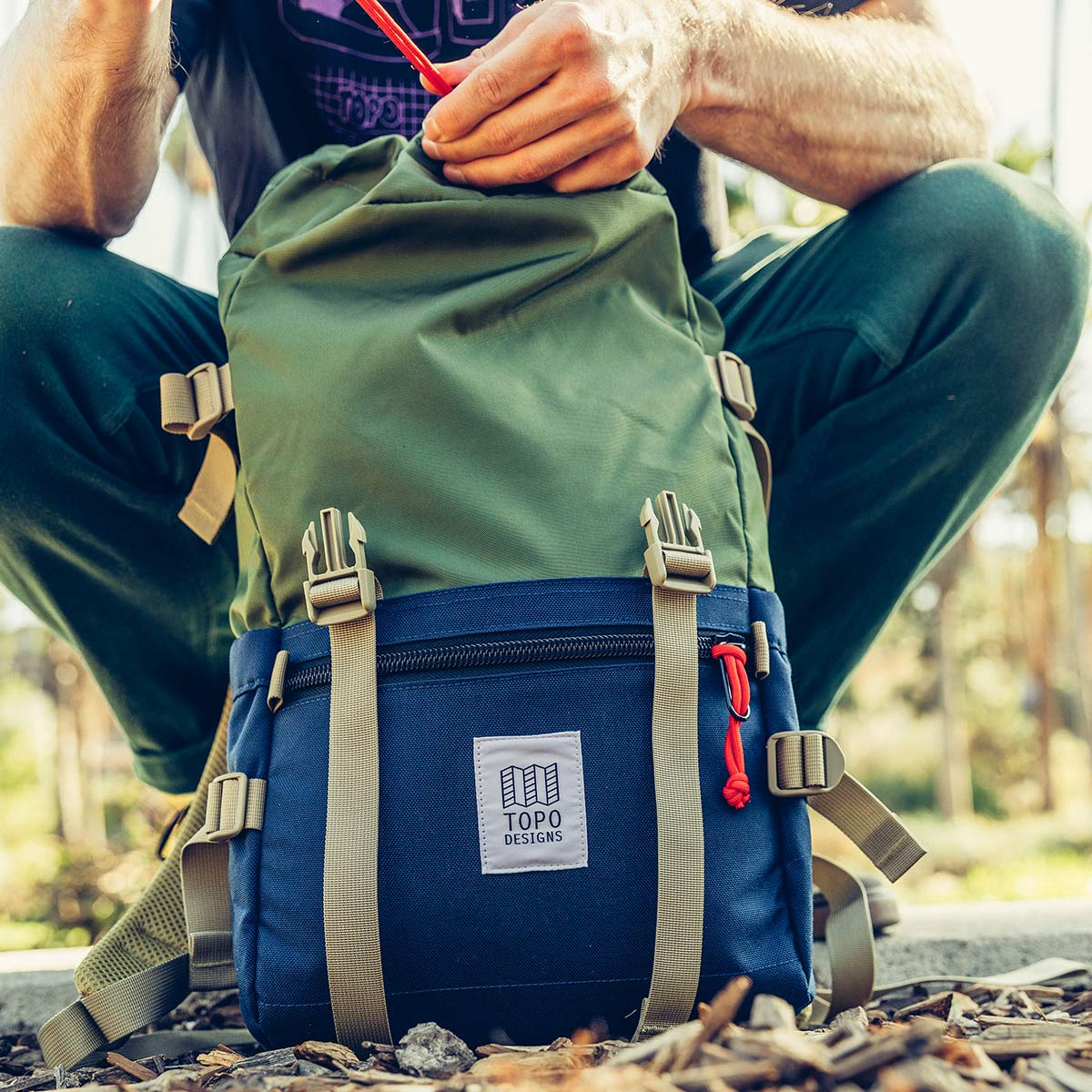 Topo Designs Rover Pack Drawstring Cinch Closure