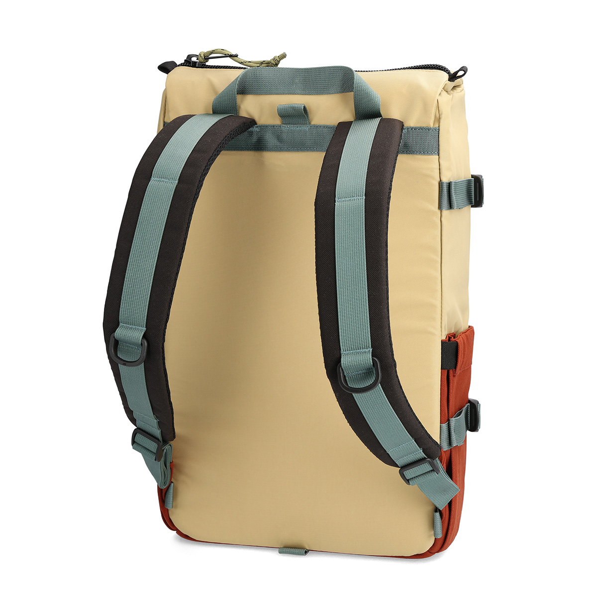 Topo Designs Rover Pack Classic Sahara/Fire Brick, durable, lightweight and water-resistant pack for daily use
