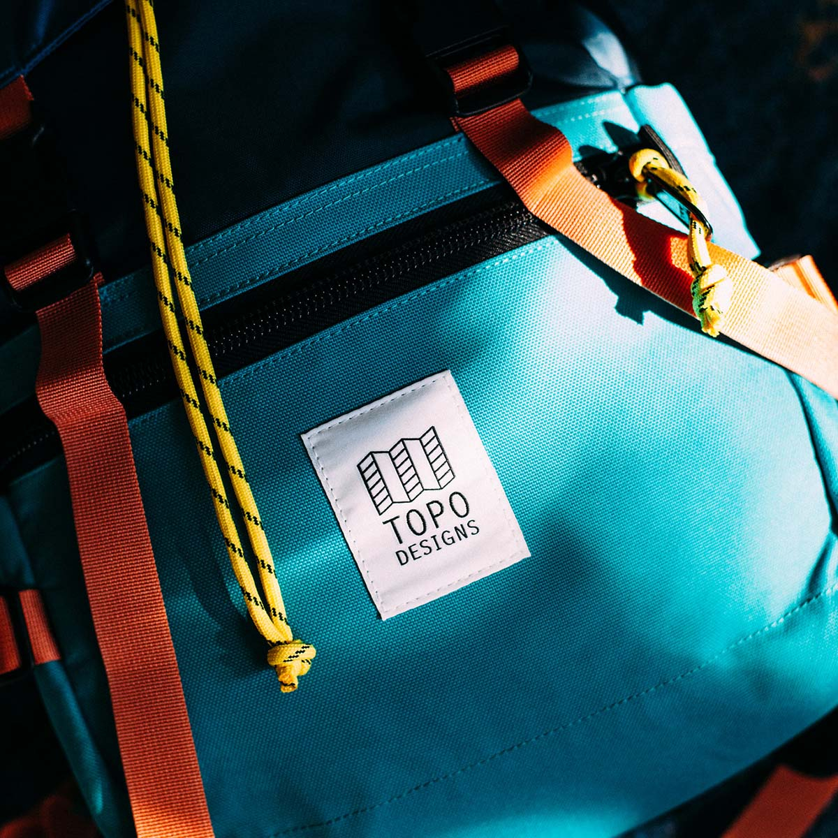 Topo Designs Rover Pack Classic Tile Blue/Pond Blue, durable, lightweight and water-resistant pack for daily use