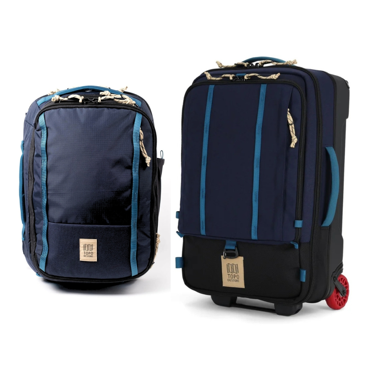 Topo Designs Global Travel Backpack Navy/Sahara, combined with other Topo Designs bags.