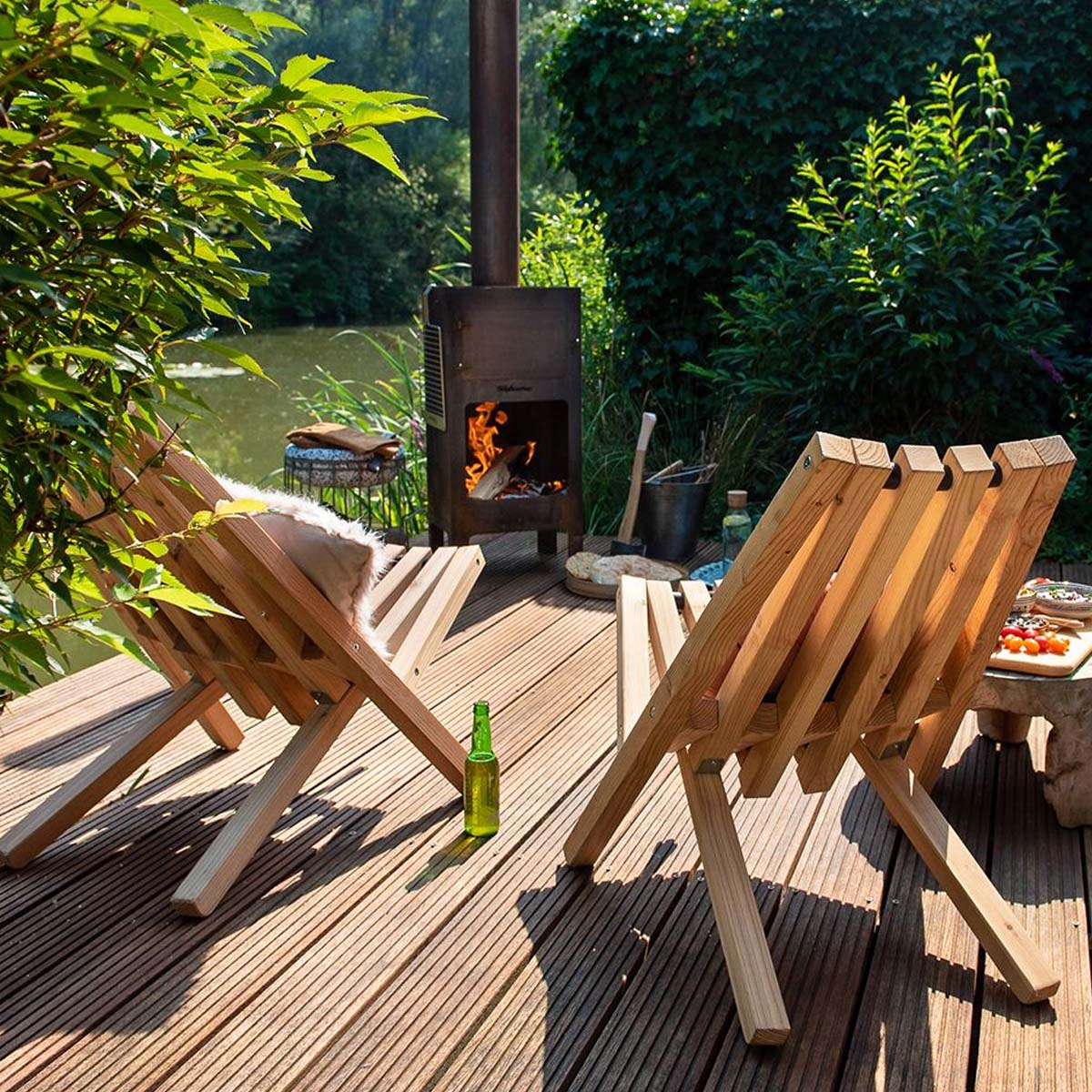 Weltevree Fieldchair, Garden chair wood lounge